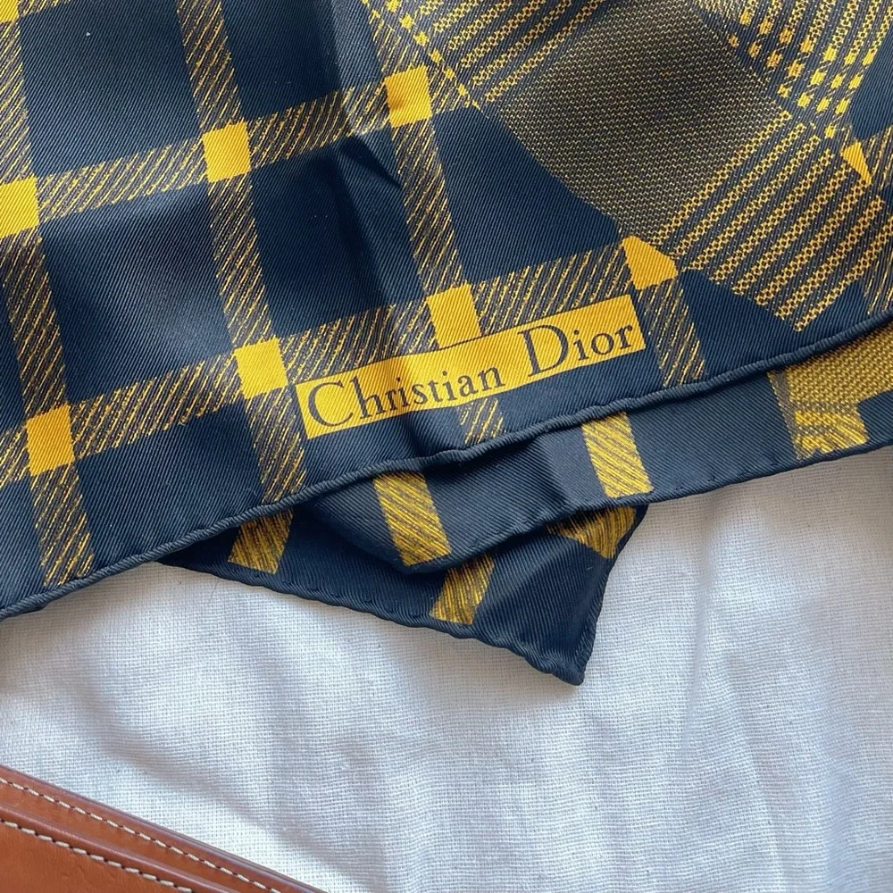 Christian Dior Vintage Silk Scarf in retro print